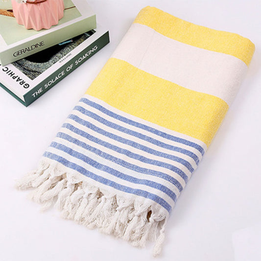 Yellow, blue and white Turkish Towel